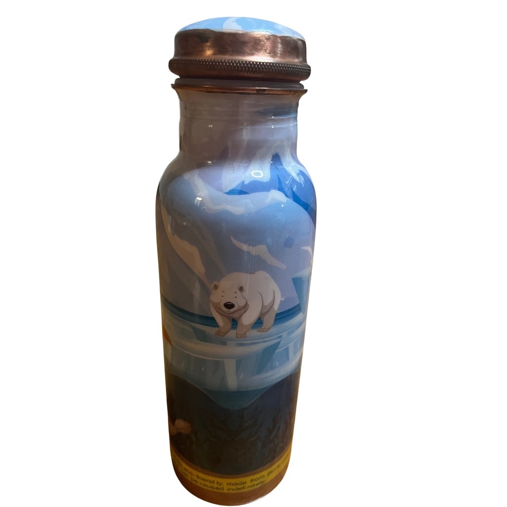 Polar Bear Copper Water Bottle Eco Friendly Reusable Insulated 20 oz